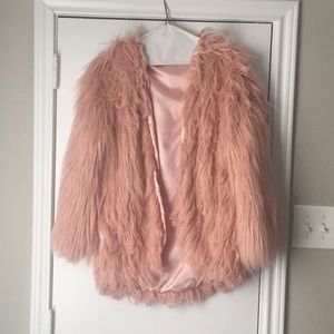 Faux fur pink jacket